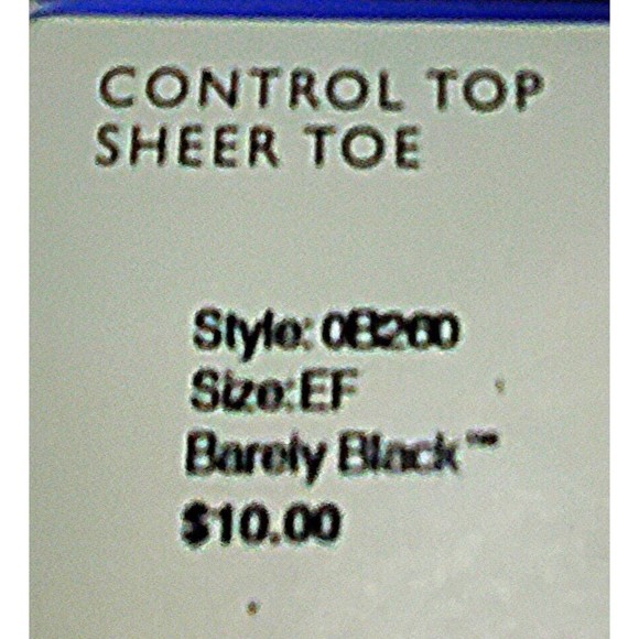 Hanes Pantyhose Silk Reflections Barely Black Ultra Sheer Control Top EF 0B260 - Picture 3 of 4